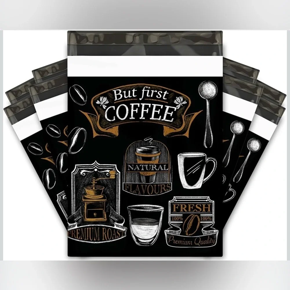 10 Count - 10x13 inch Polymailers (BUT FIRST, COFFEE)